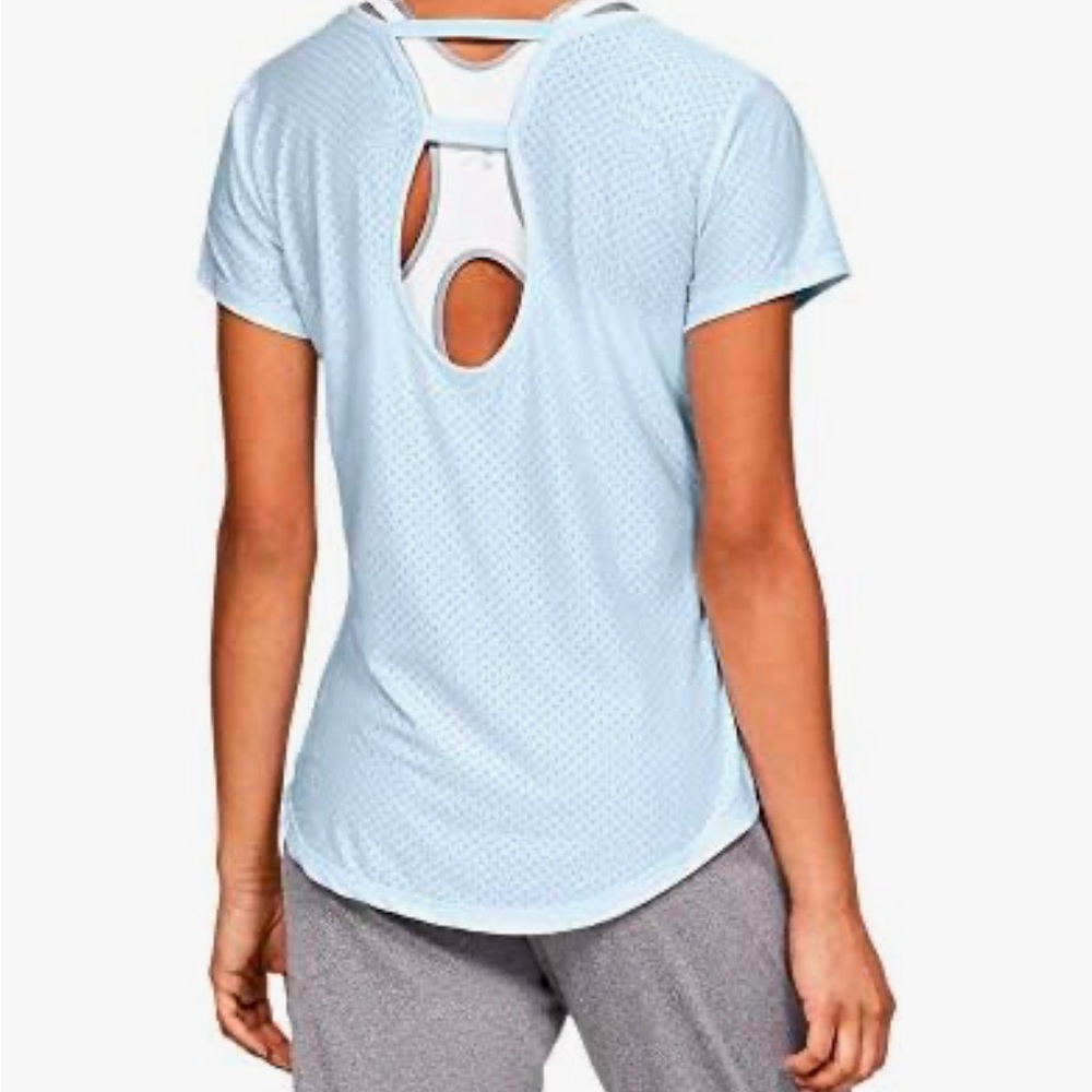 Under Armour Womens Light Blue Top shirt short sleeve medium